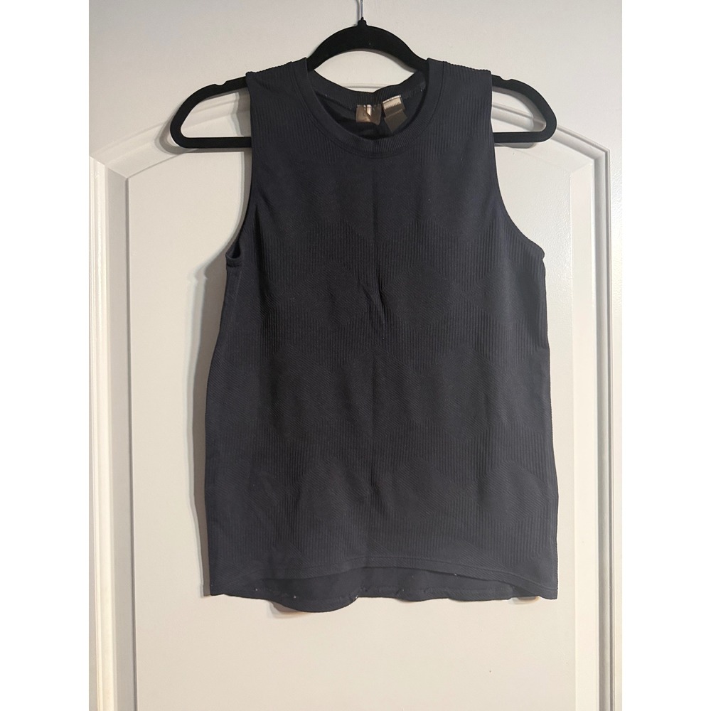 Calia Tank Top Small Navy Blue Seamless Textured Knit Activewear Sporty Chic